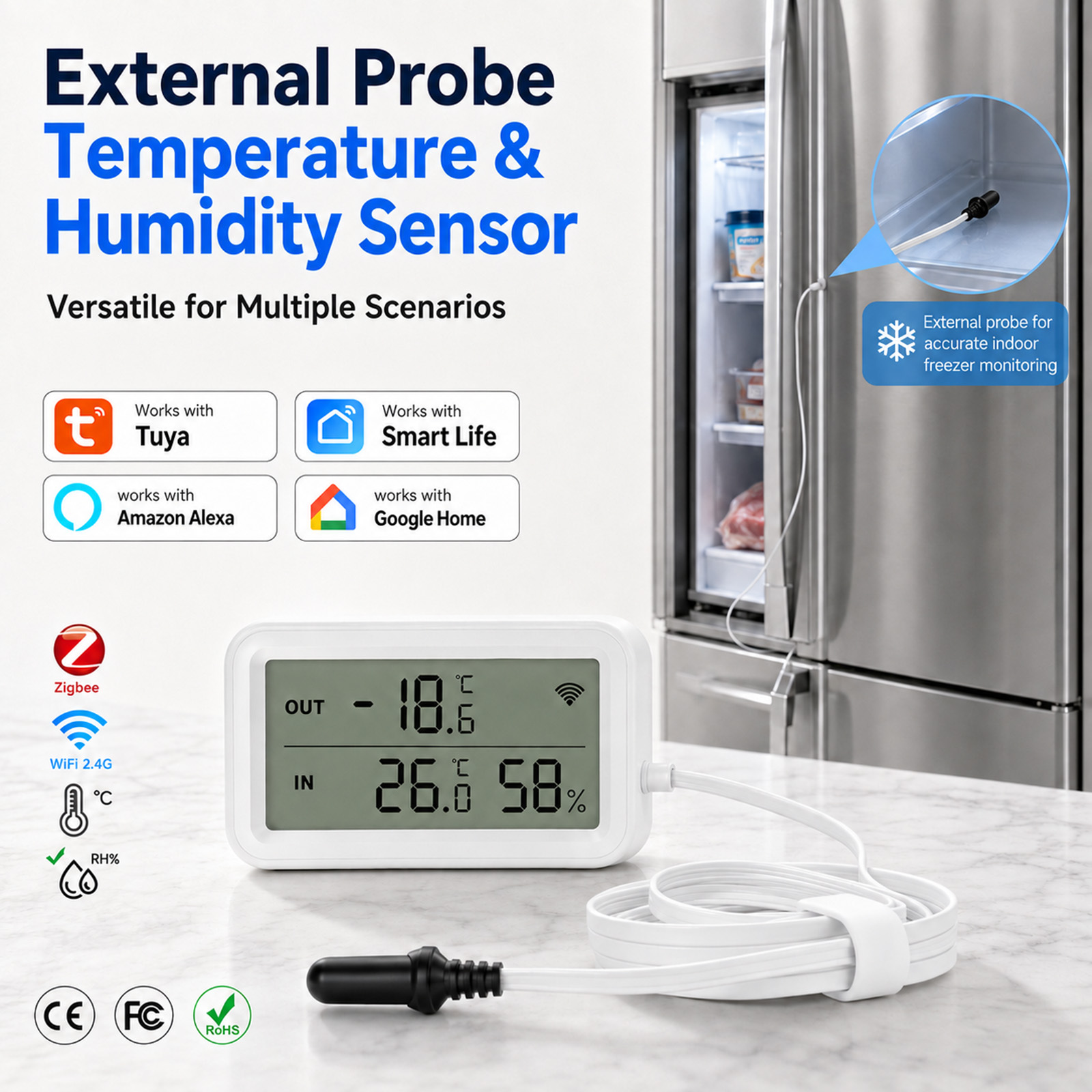 Aquarium Thermometer - مقياس حرارة ورطوبة خارجي مقاوم للماء