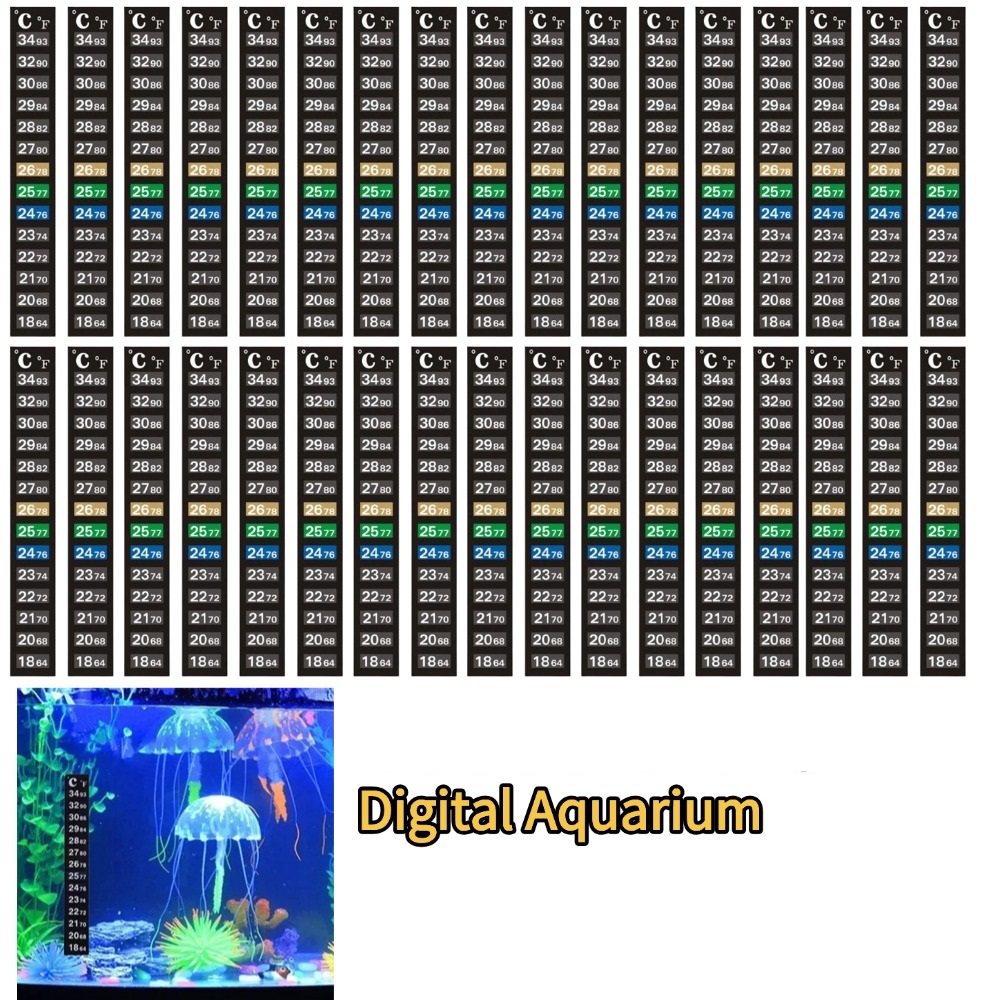 Aquarium Thermometer - 1/5 قطع ملصق ترمومتر رقمي لحوض