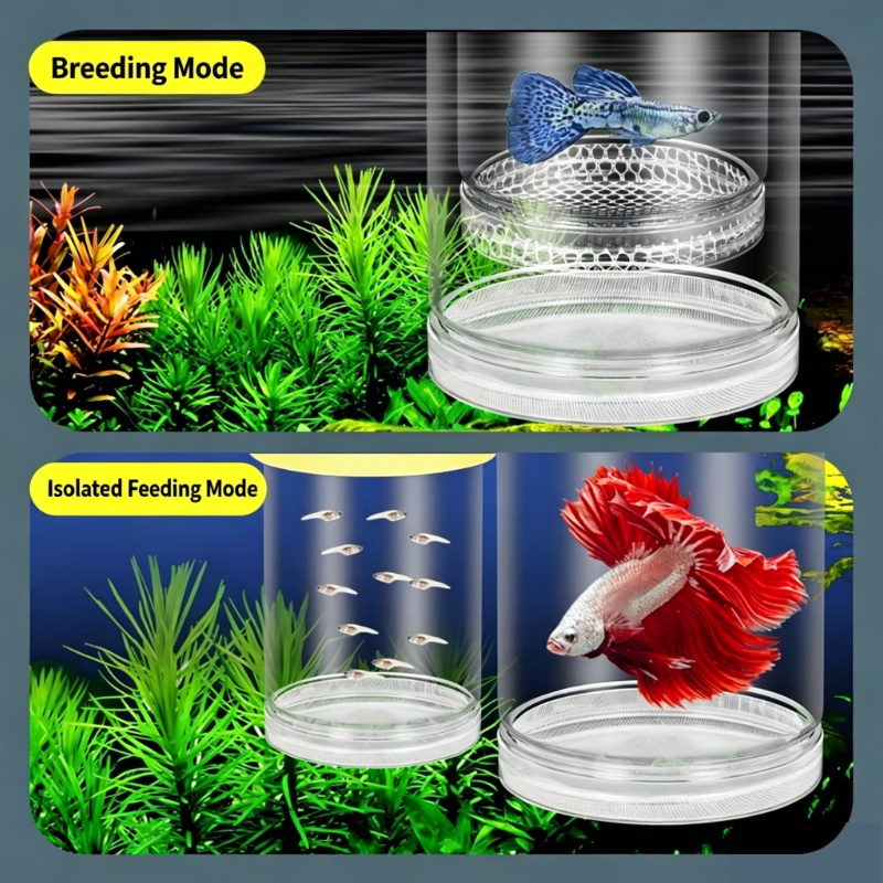 Aquarium Fish Cave - صندوق تفريخ شفاف عائم للأحواض المائية،