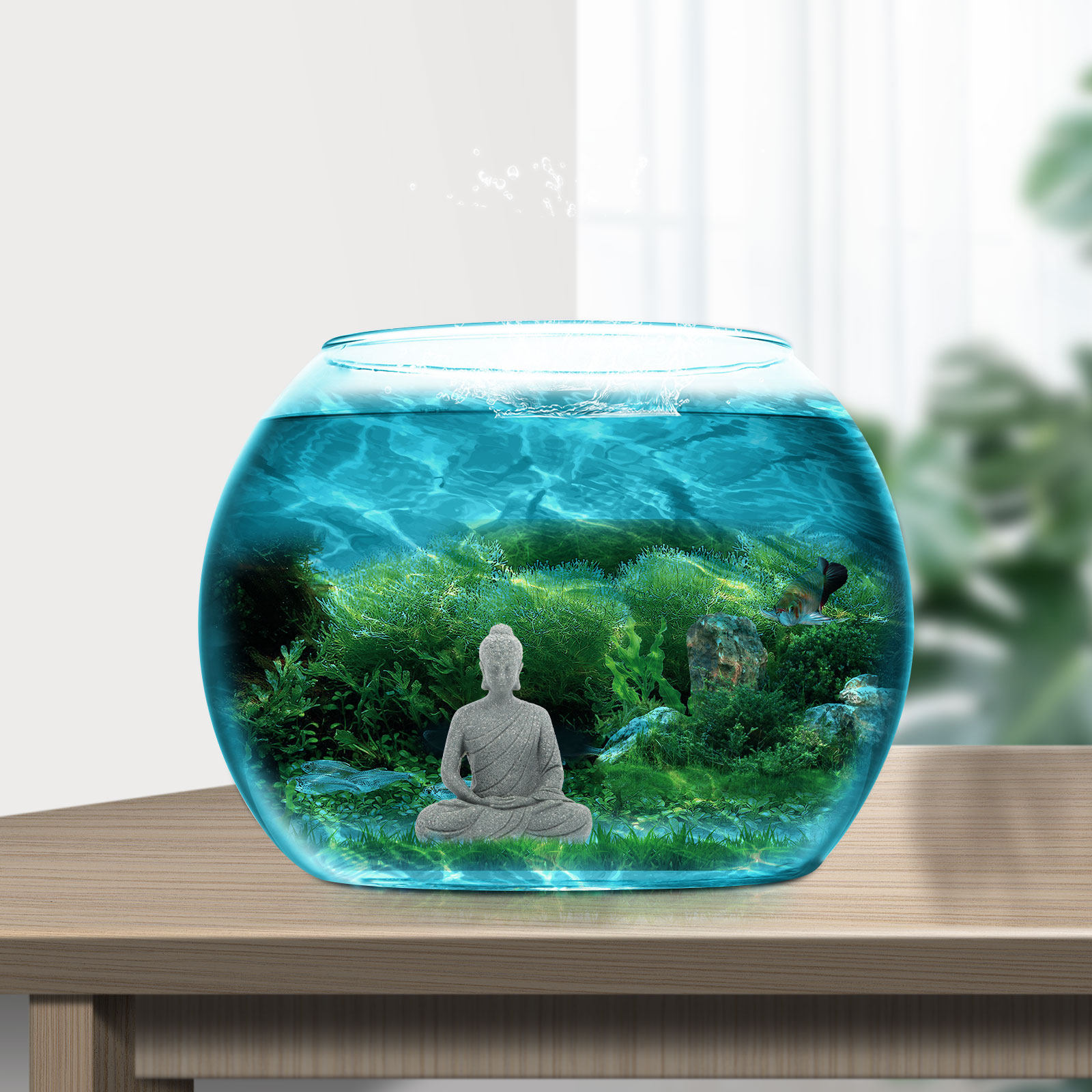 تمثال بوذا صغير من الراتنج لتز - مراجعة Aquarium Fish In وسعره