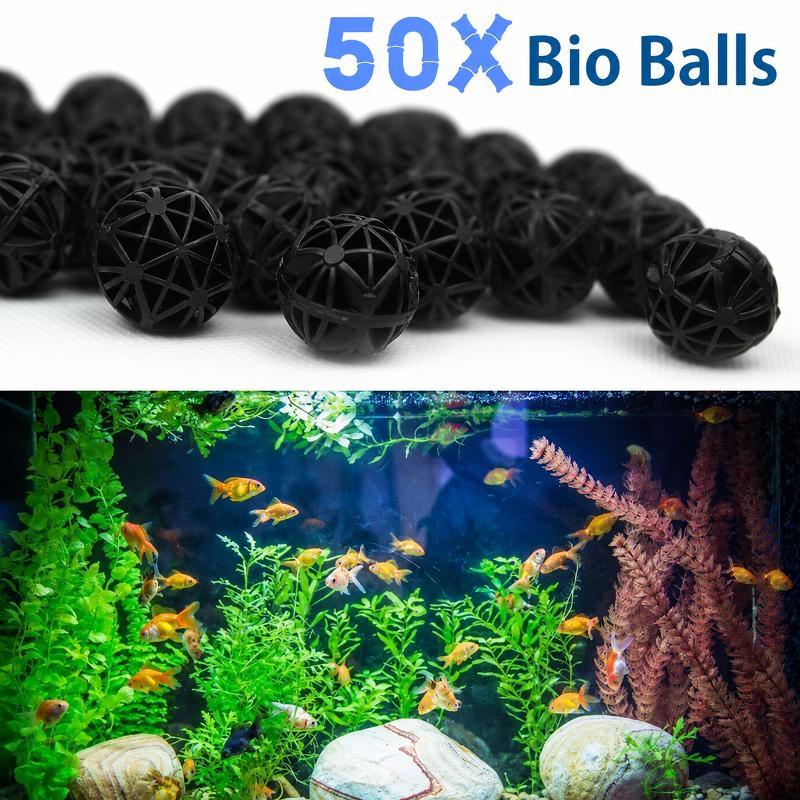 50 قطعة من كرات الفلتر البيولو - مراجعة Fish Tank Filter Aquarium وسعره