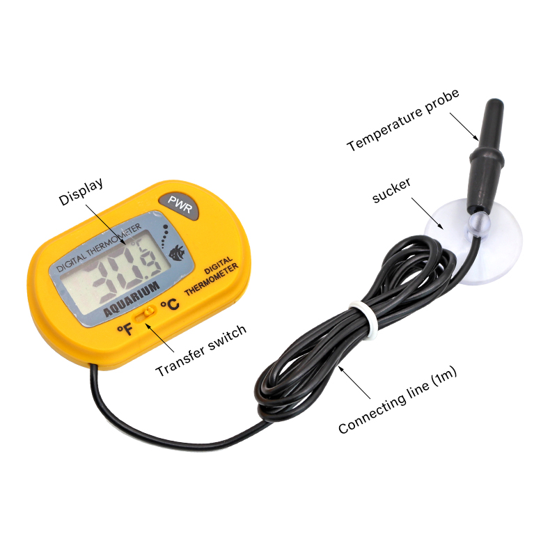 مقياس حرارة رقمي LCD لحوض السم - مراجعة Aquarium Thermometer وسعره