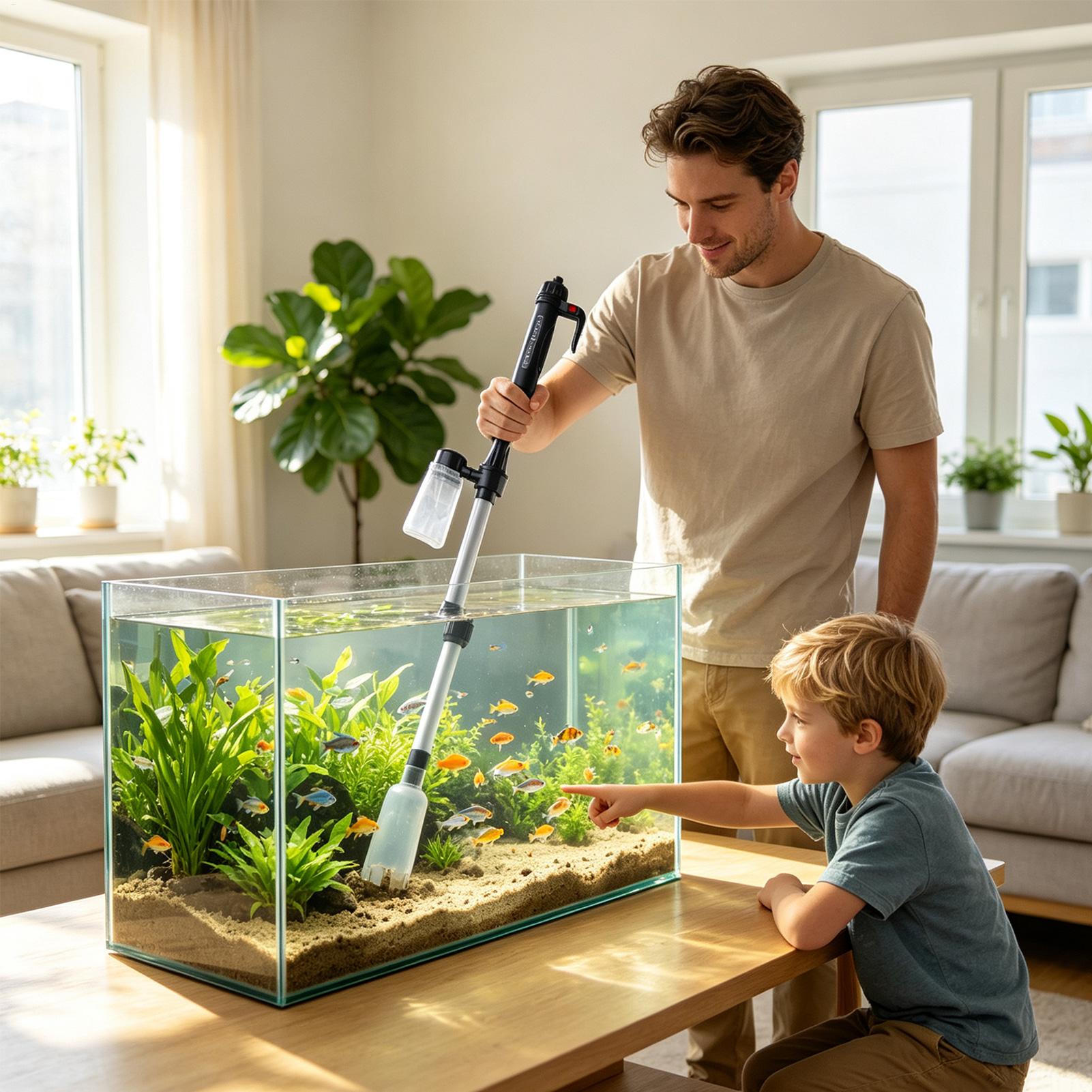 منظف حصى حوض السمك بالشفط، أدا - مراجعة Cleaner Fish Aquarium وسعره