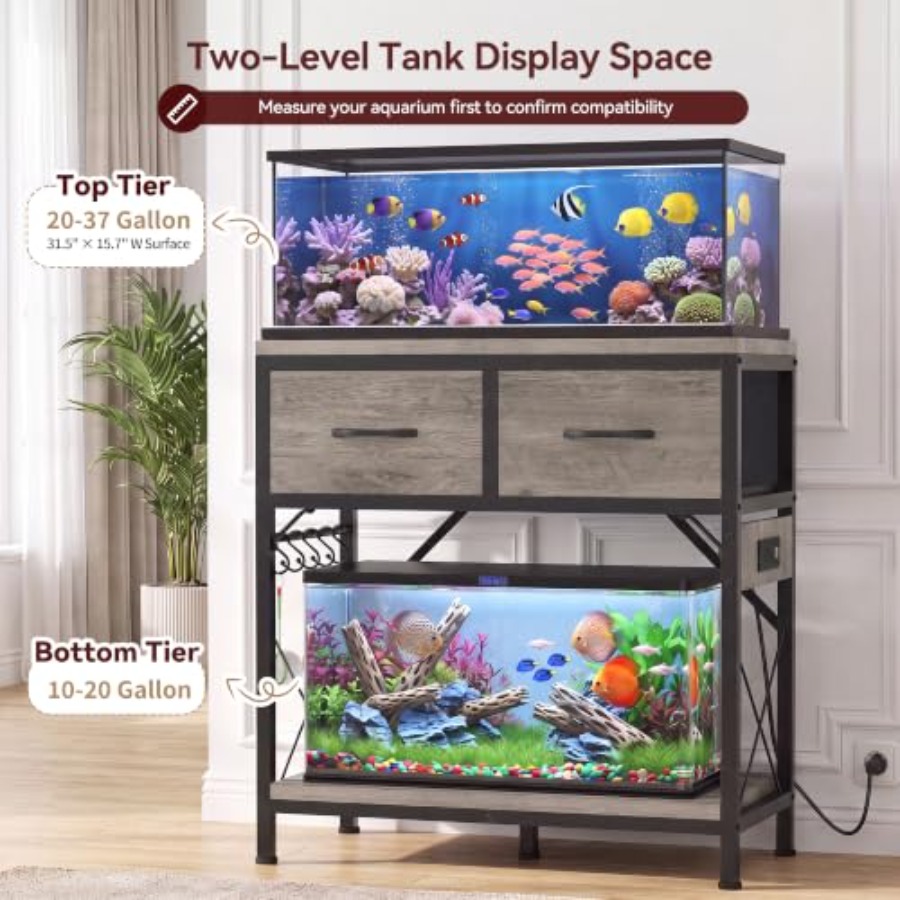 حامل حوض أسماك لأحواض الأسماك  - مراجعة Aquarium Fish Black وسعره