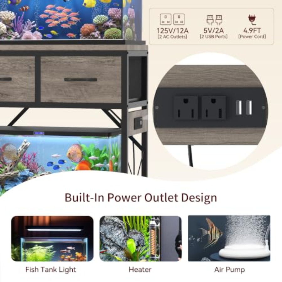 حامل حوض أسماك لأحواض الأسماك  - مراجعة Aquarium Fish Black وسعره