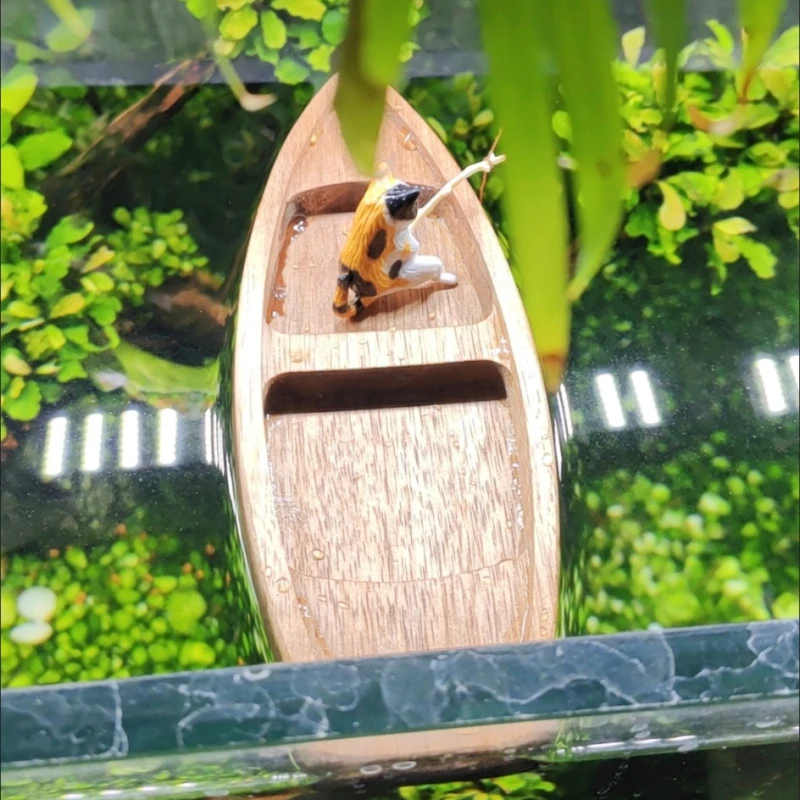 اليدوية قارب خشبي صغير عائم قا - مراجعة Aquarium Fish Games وسعره