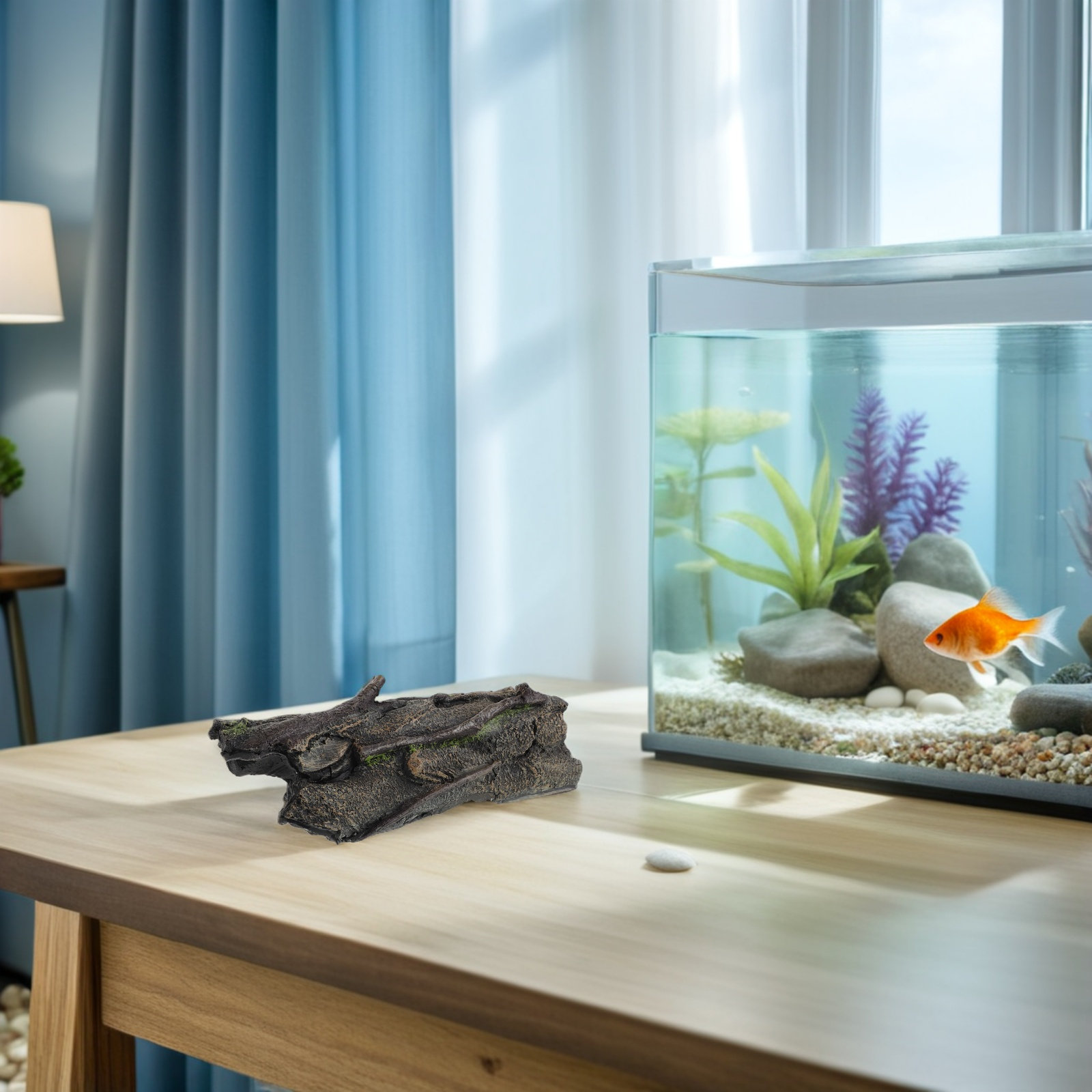 جذع شجرة مجوف من الراتنج لتزيي - مراجعة Aquarium Fish Cave وسعره